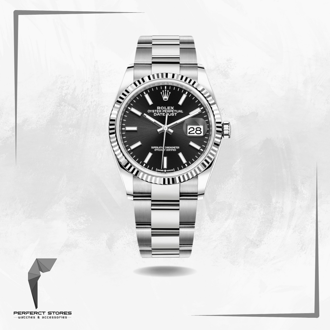 Rolex Datejust 41 Stainless Steel Black Dial Men's Watch - Master Copy