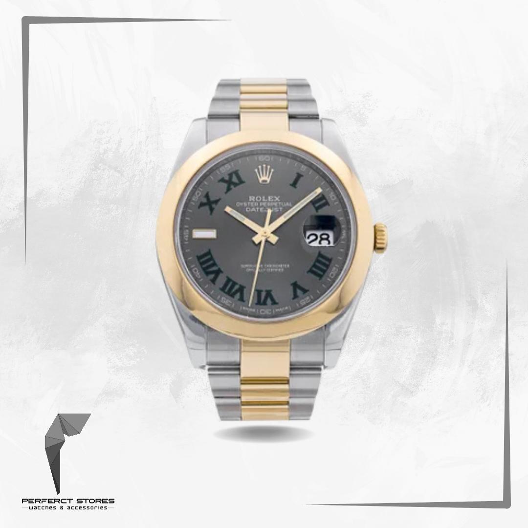 Rolex Datejust 41mm Gray Wimbledon Dial Two-Tone Oyster Band - Master Copy