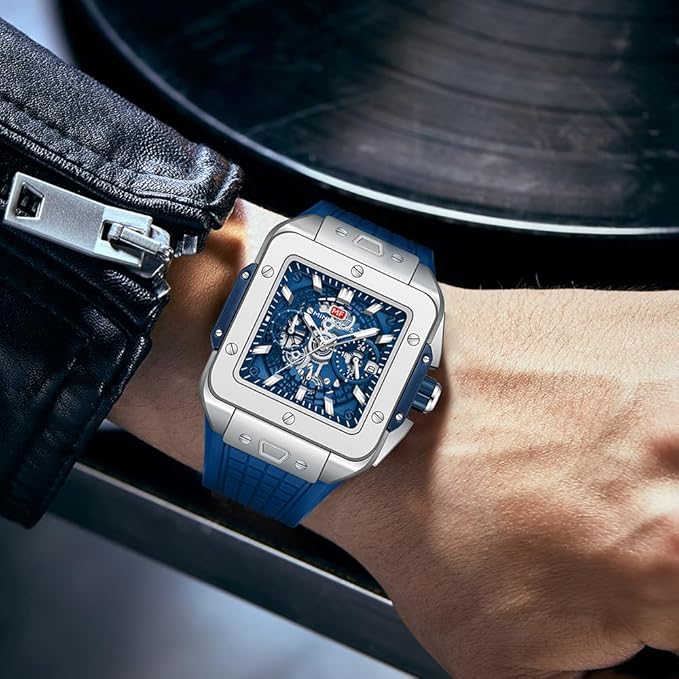 Hublot Square Bang Unico King Silver Blue 42mm - Master Copy