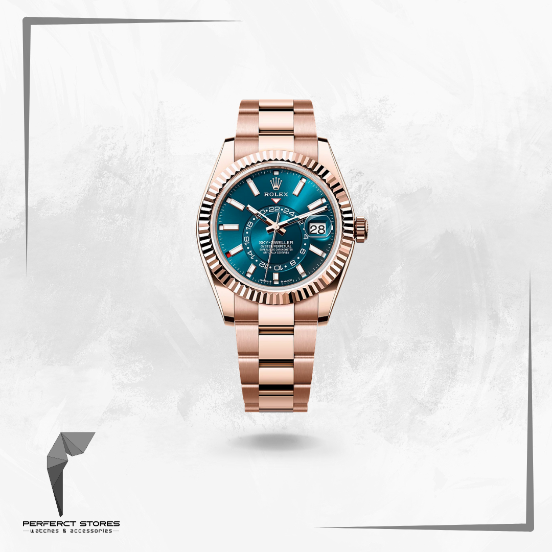 Rolex Sky-Dweller Rose Gold Rhodium Slate Blue Dial (2022) - Master Copy