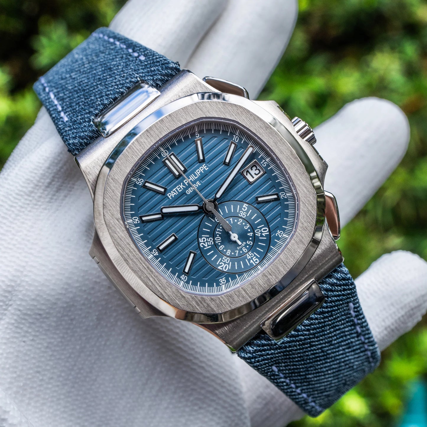 Patek Philippe Nautilus Chronograph Jeans Strap - Master Copy