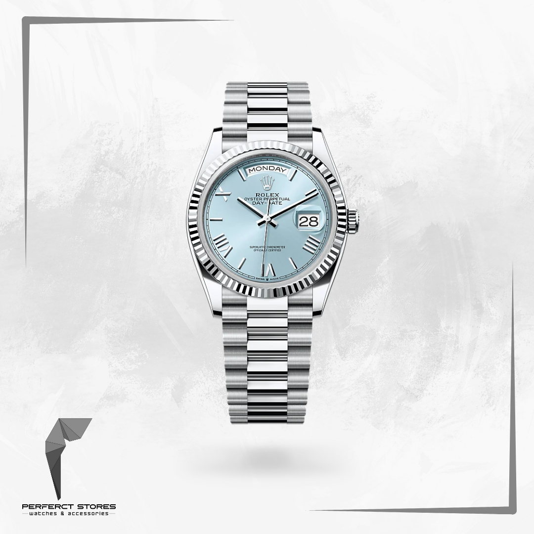 Rolex Day-Date President 40mm Ice Blue Quadrant Roman - Master Copy