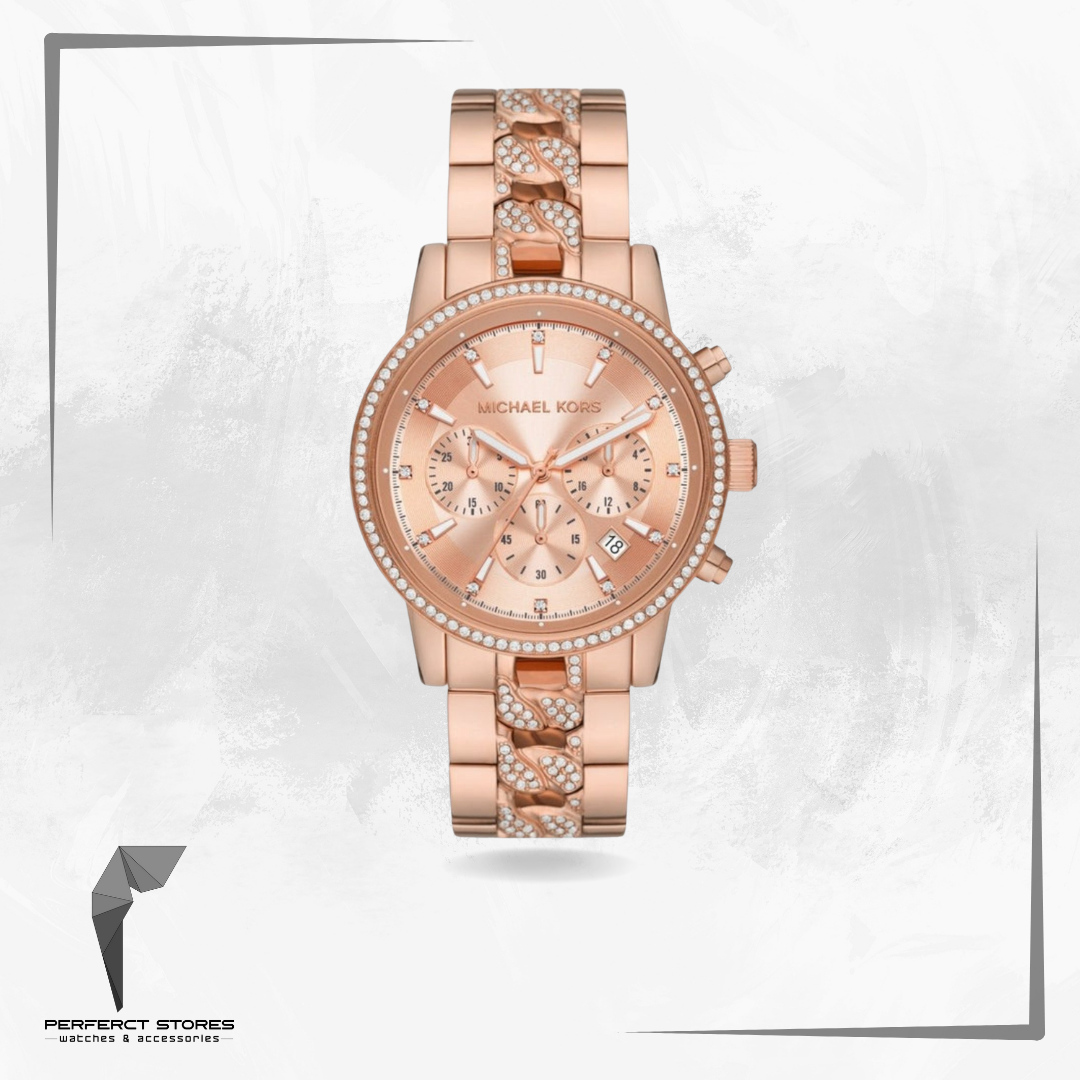 Michael Kors Watches Women' Ritz Quartz Watch with Rose Gold MK7223