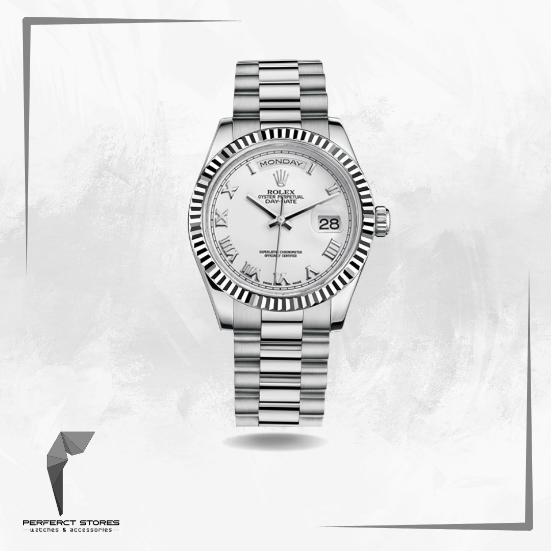 Rolex Day-Date 40mm White Roman Dial President - Master Copy
