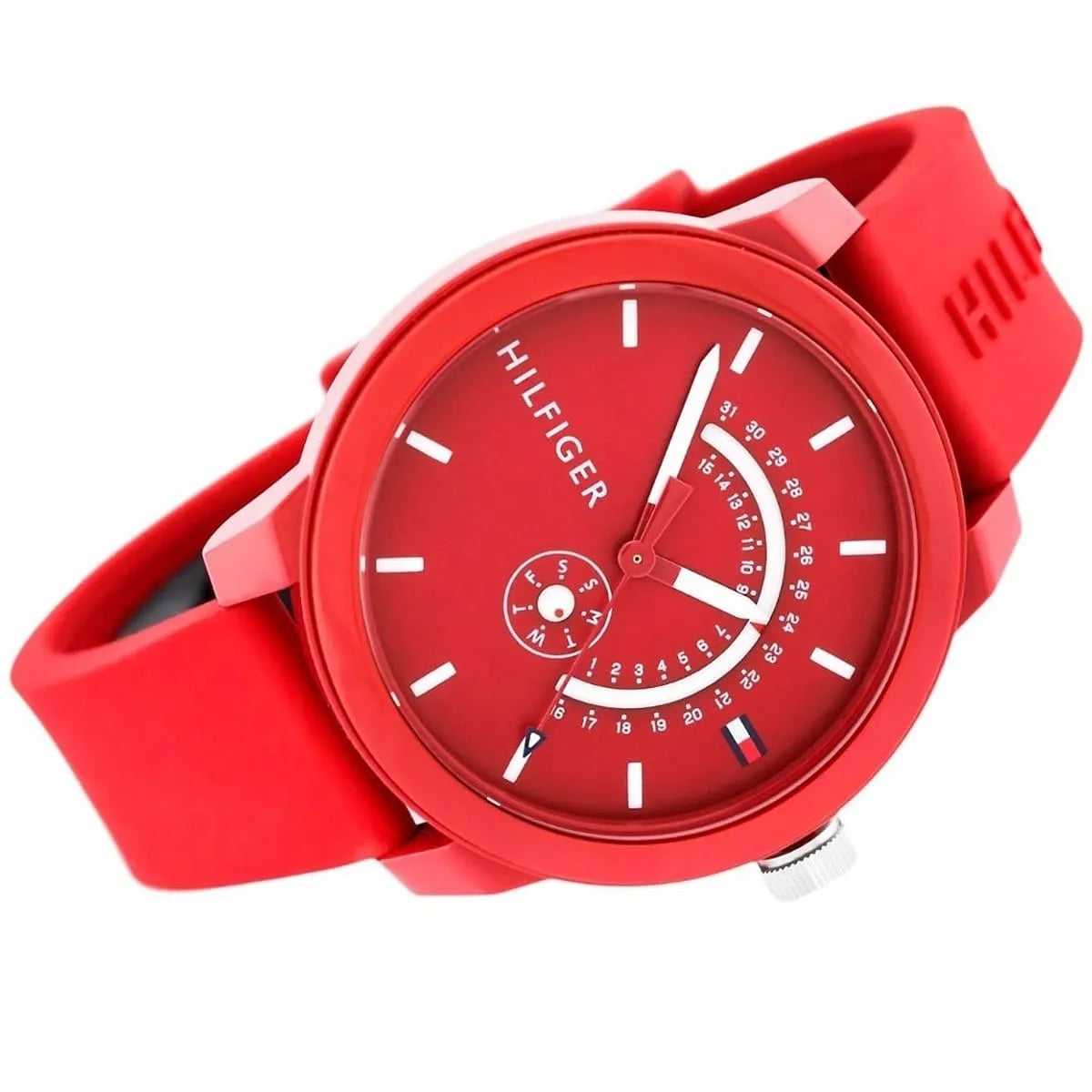 Tommy Hilfiger Red Silicone Men's Watch - 1791480 - Original