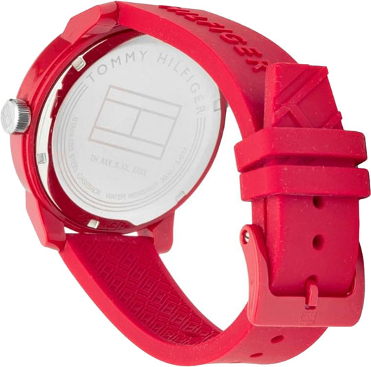 Tommy Hilfiger Red Silicone Men's Watch - 1791480 - Original