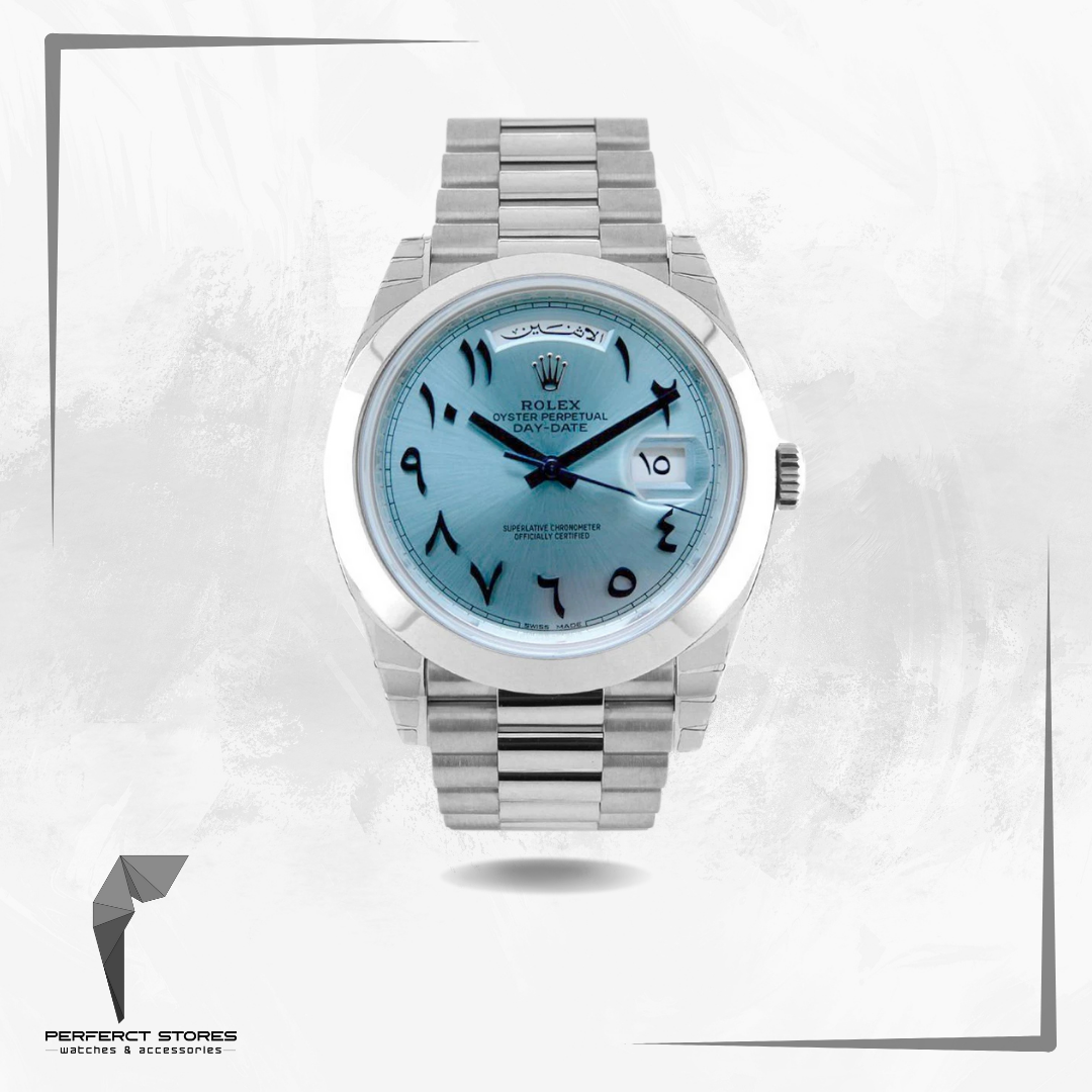Rolex Day-Date 40 Ice Blue Arabic Dial Middle East - Master Copy