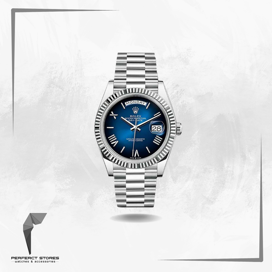Rolex Day-Date 40mm Blue Roman Dial President - Master Copy