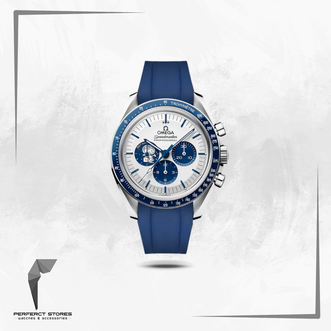 Omega Speedmaster Professional Rubber Strap - Blue - Master Copy