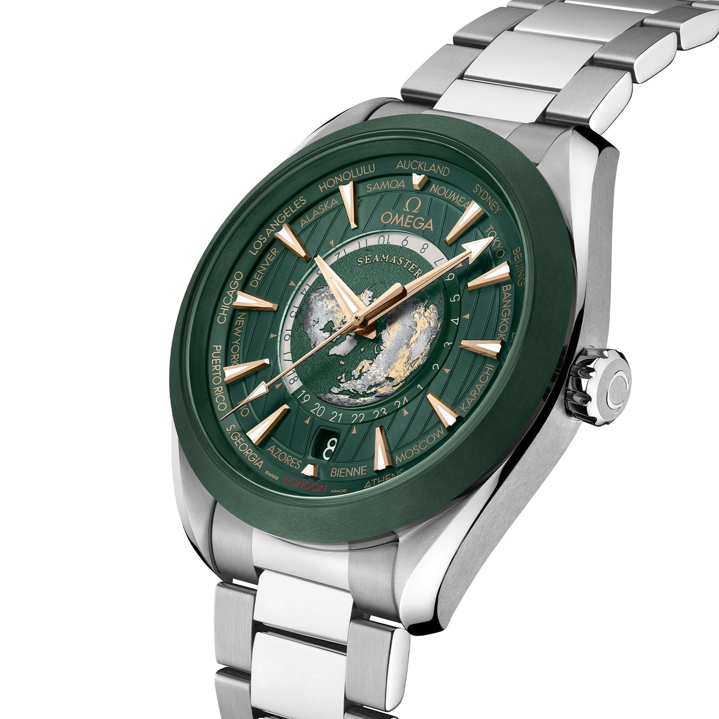 Omega Seamaster Aqua Terra Worldtimer - Green Dial - Master Copy
