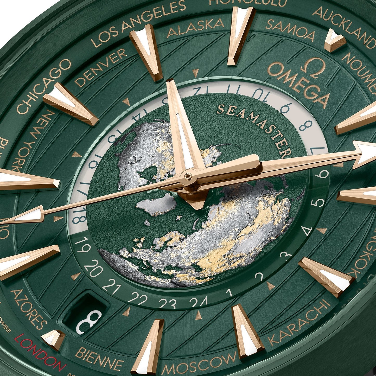 Omega Seamaster Aqua Terra Worldtimer - Green Dial - Master Copy