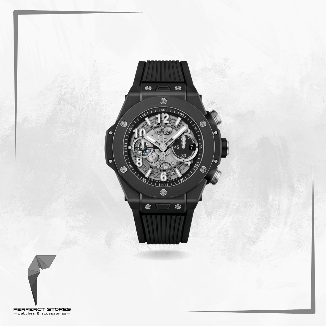 Hublot Watch Big Bang Full Black Rubber Strap 44mm - Master Copy