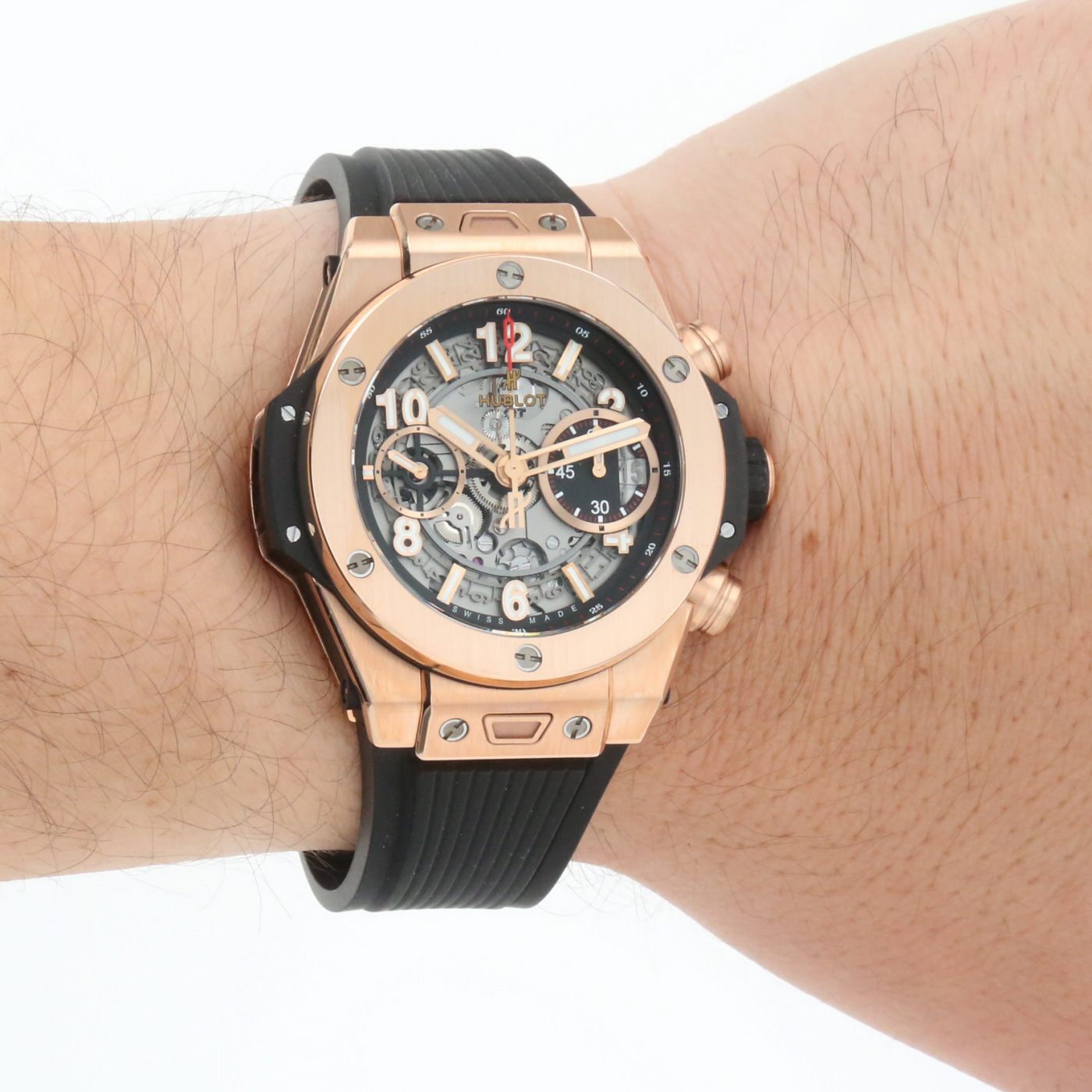 Hublot Watch Big Bang Unico Gold Black Rubber Strap 44mm - Master Copy