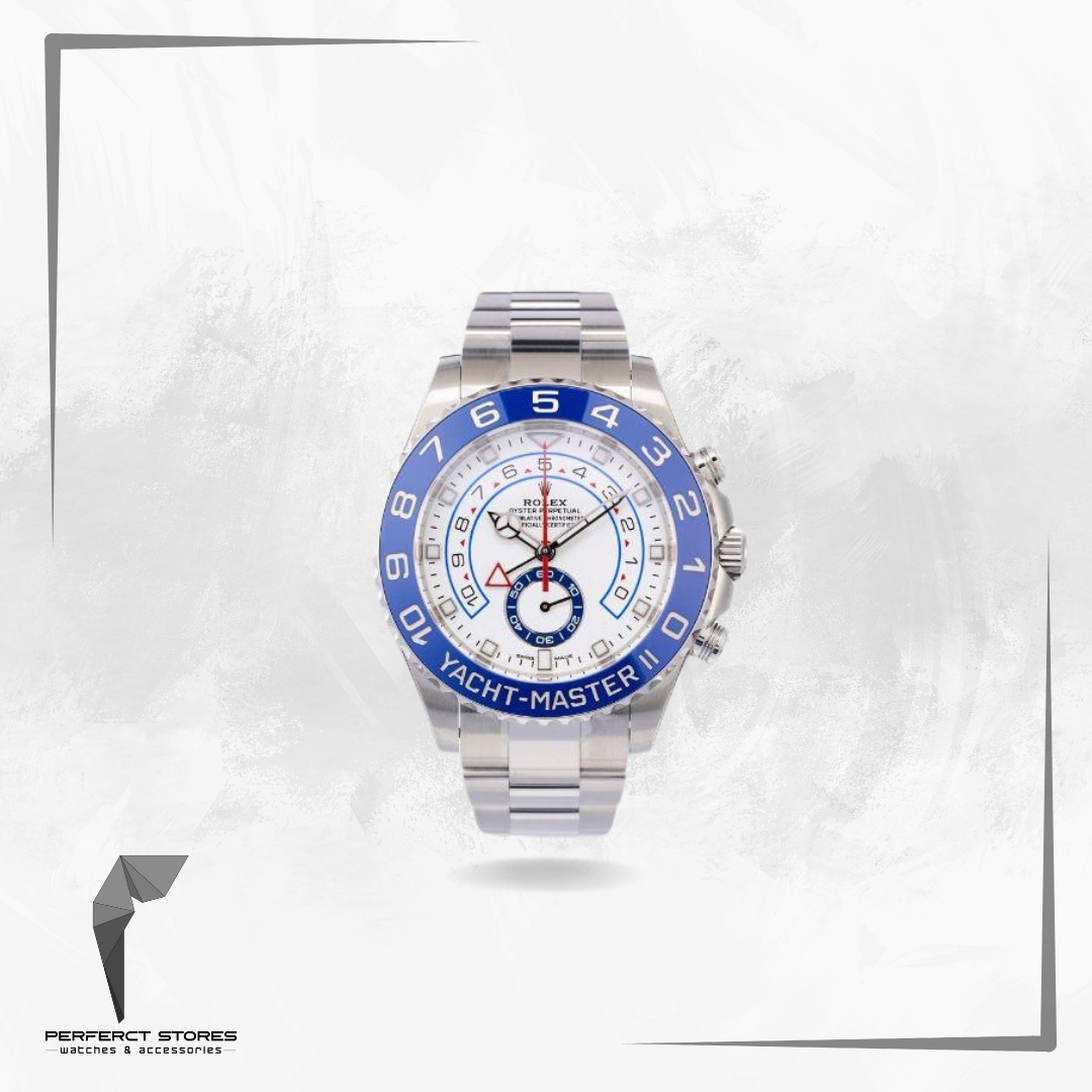 Rolex Yacht-Master II BLUE HANDS Stainless Steel White Watch - Master Copy