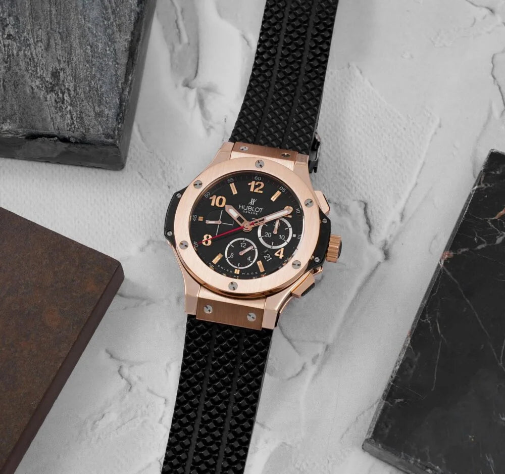 Hublot Watch Big Bang Rose gold Black Rubber Strap 44mm - Master Copy