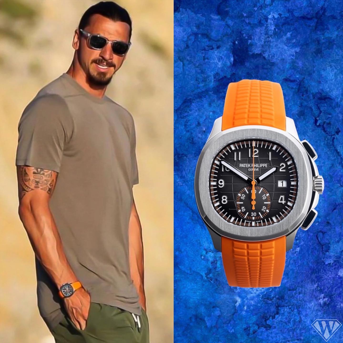 Patek Philippe Aquanaut Steel Orange Rubber Strap Mens Watch - Master Copy