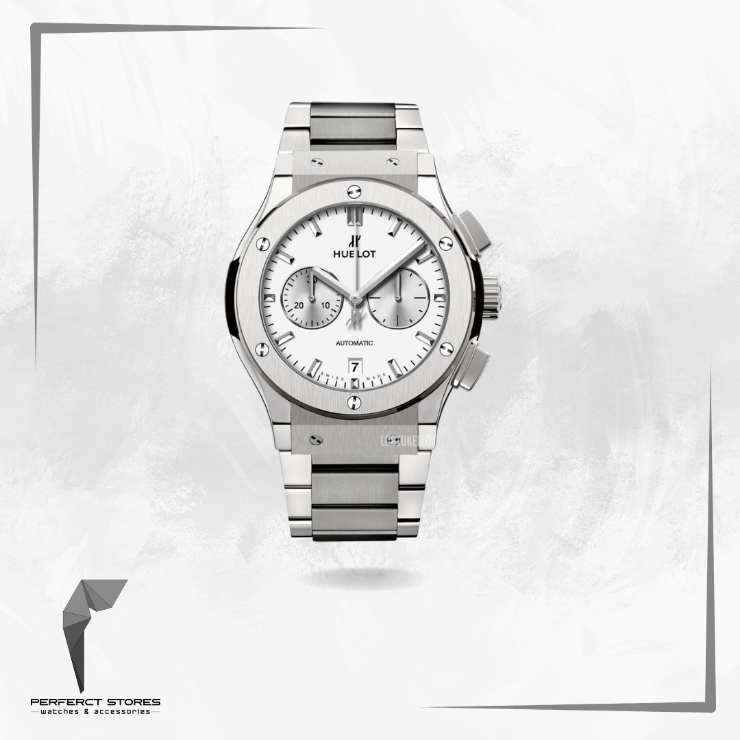 Hublot Classic Fusion Chronograph Silver White Dial Bracelet 45mm - Master Copy