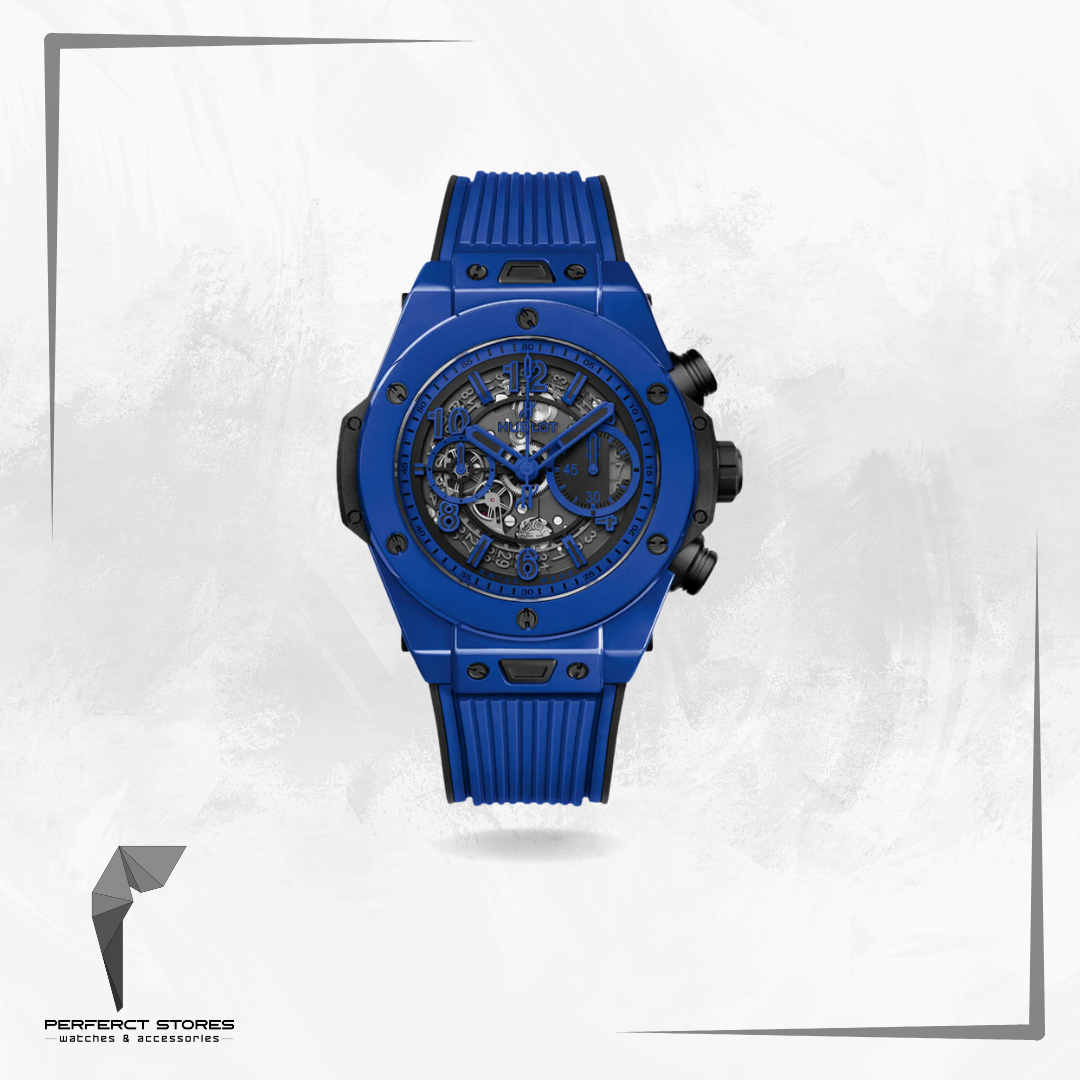 Hublot Watch Big Bang Blue Rubber Strap 44mm - Master Copy