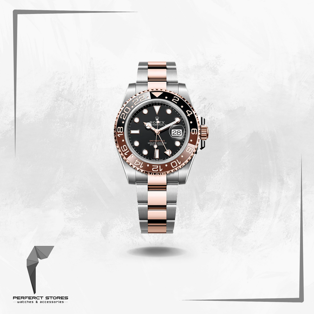 Rolex GMT-Master II 'Root Beer' Rose Gold Stainless Black Dial - Master Copy
