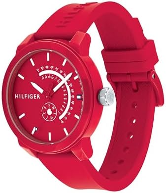 Tommy Hilfiger Red Silicone Men's Watch - 1791480 - Original