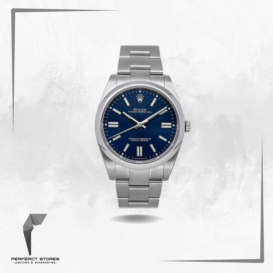 Rolex Oyster Perpetual Stainless Steel Bright Blue Dial - Master Copy