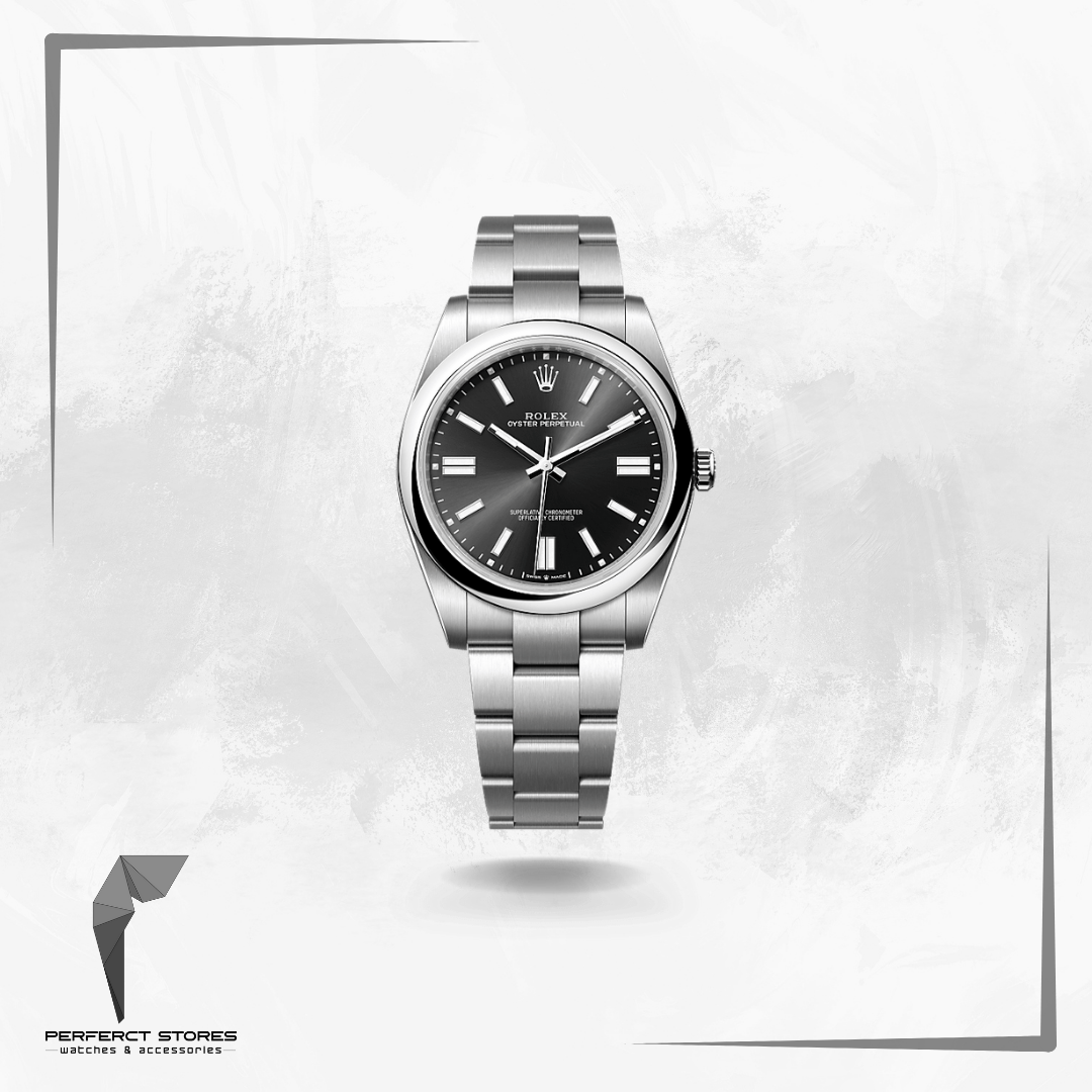 Rolex Oyster Perpetual Stainless Steel Black Dial - Master Copy