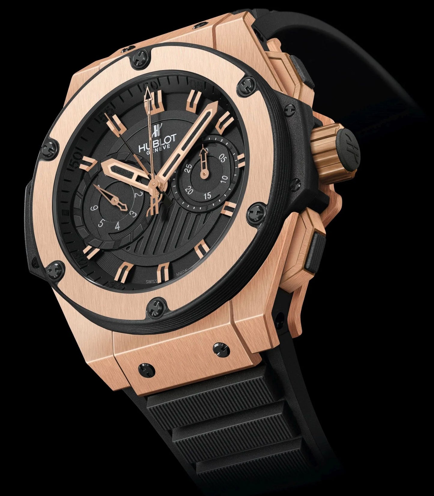 Hublot Watch Big Bang Rose gold Black Rubber Strap 44mm - Master Copy