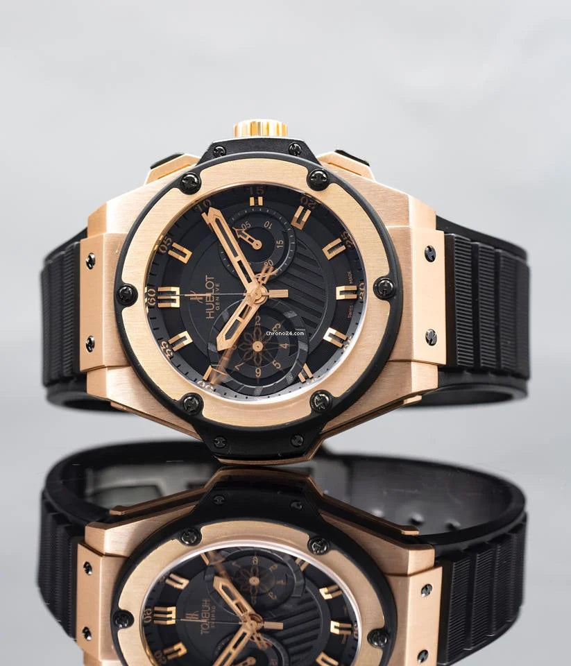 Hublot Watch Big Bang Rose gold Black Rubber Strap 44mm - Master Copy