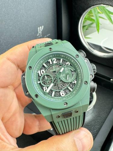 Hublot Watch Big Bang mint green Rubber Strap 44mm - Master Copy