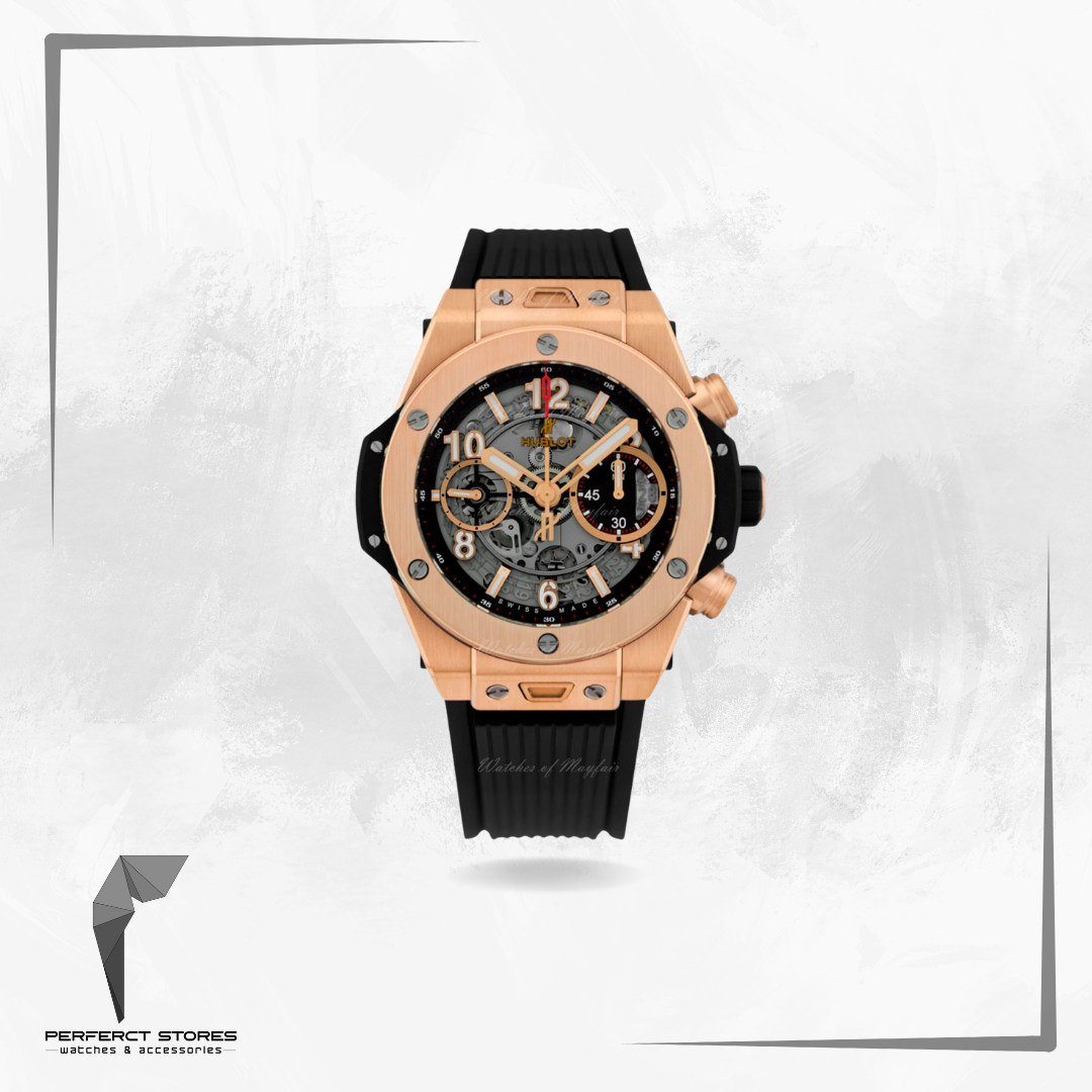 Hublot Watch Big Bang Unico Gold Black Rubber Strap 44mm - Master Copy