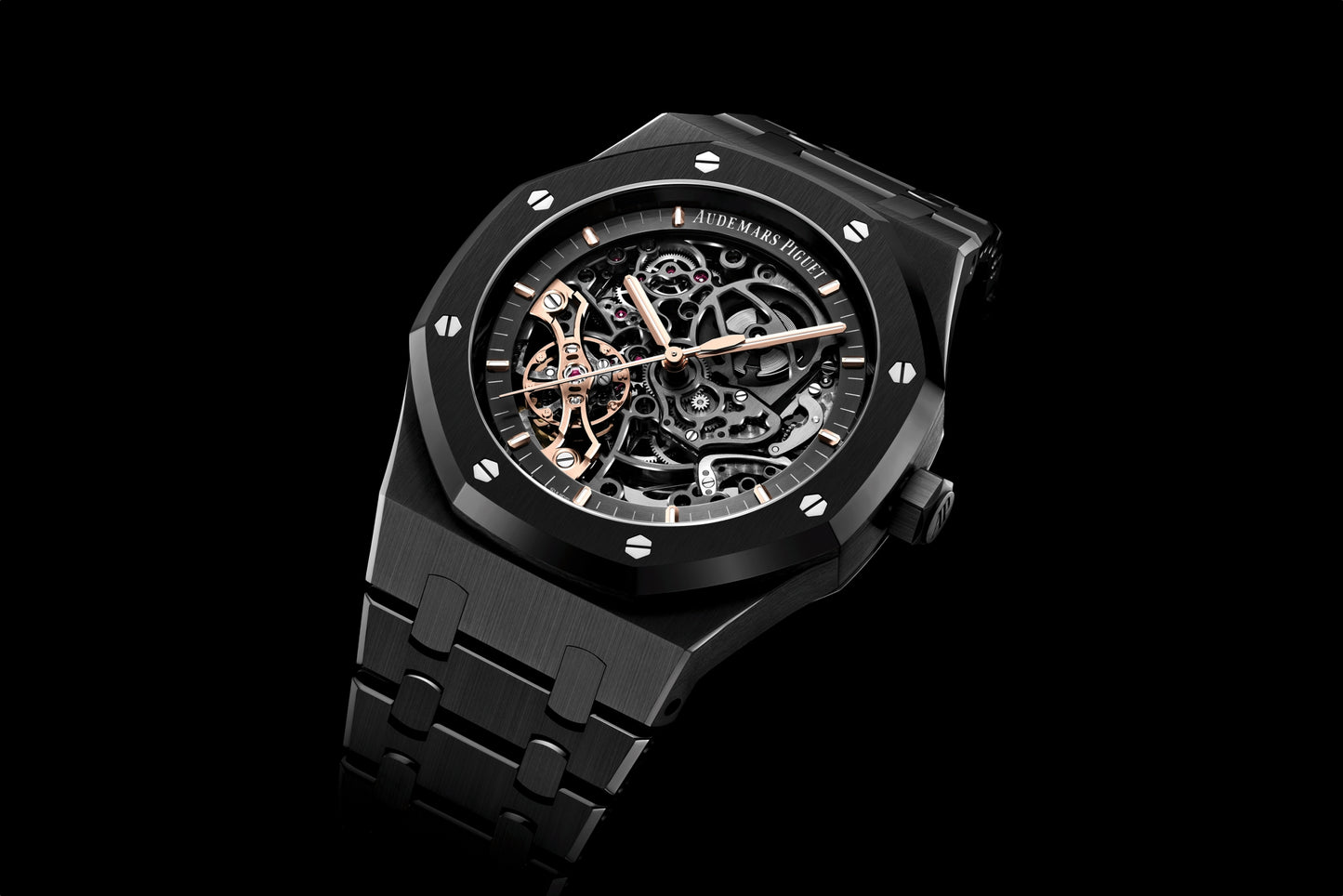 Audemars Piguet Royal Oak "Skeleton" full black - Master Copy