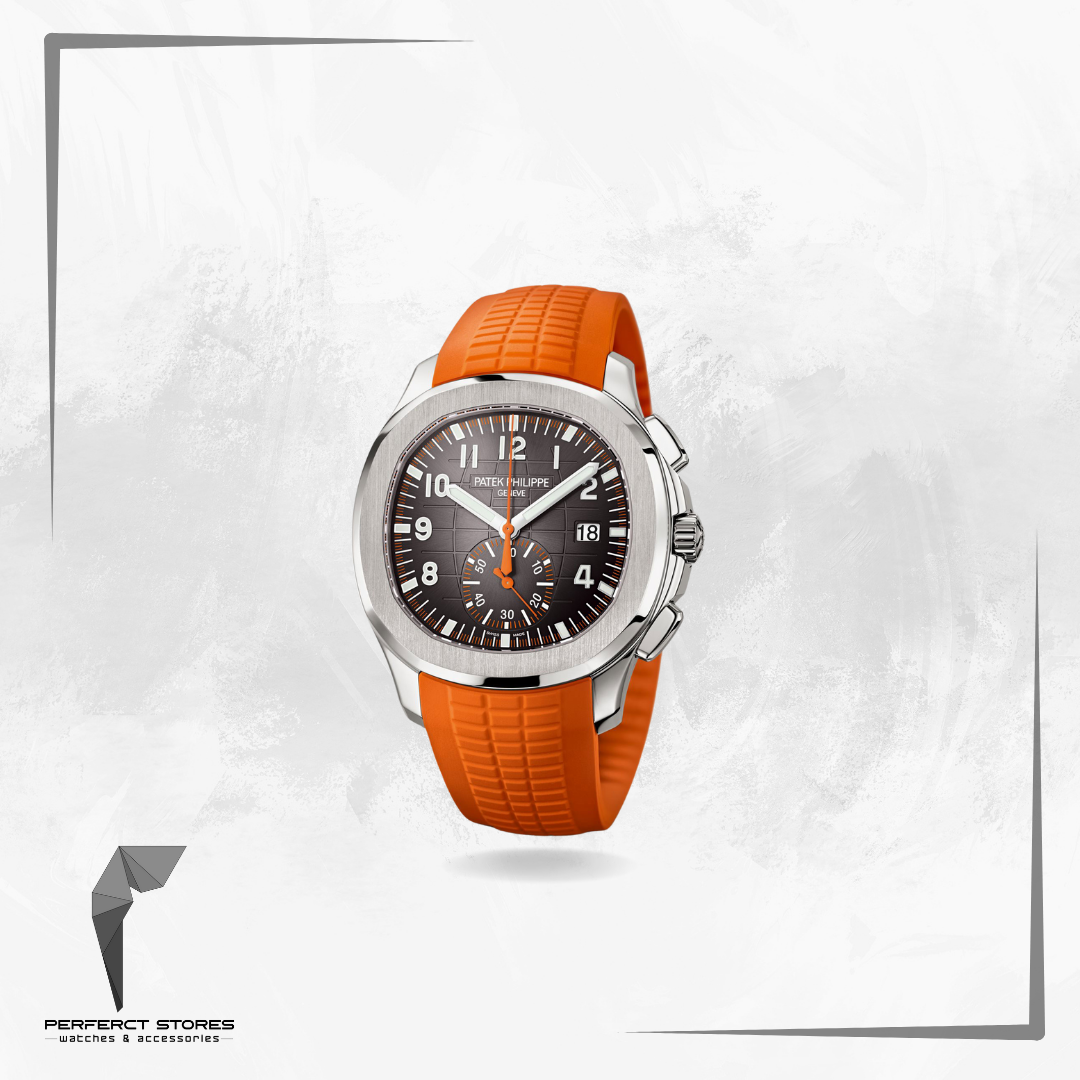 Patek Philippe Aquanaut Steel Orange Rubber Strap Mens Watch - Master Copy