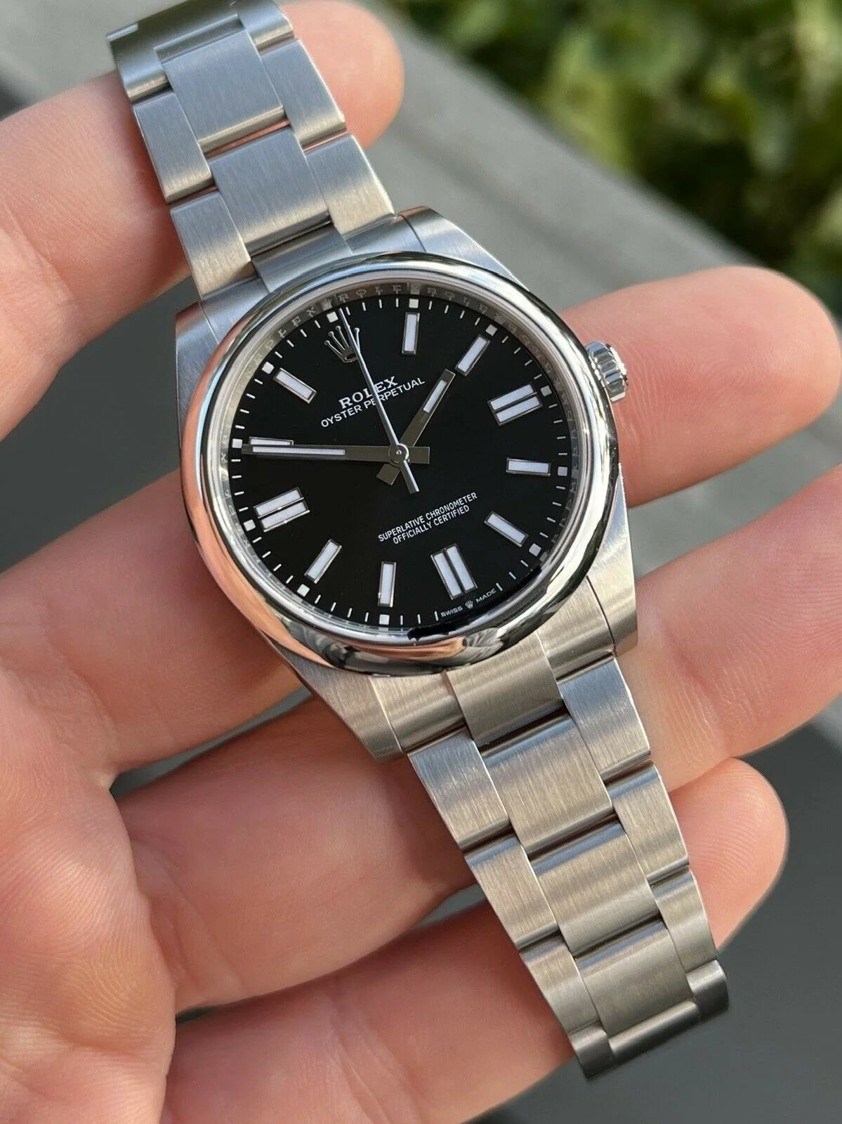 Rolex Oyster Perpetual Stainless Steel Black Dial - Master Copy