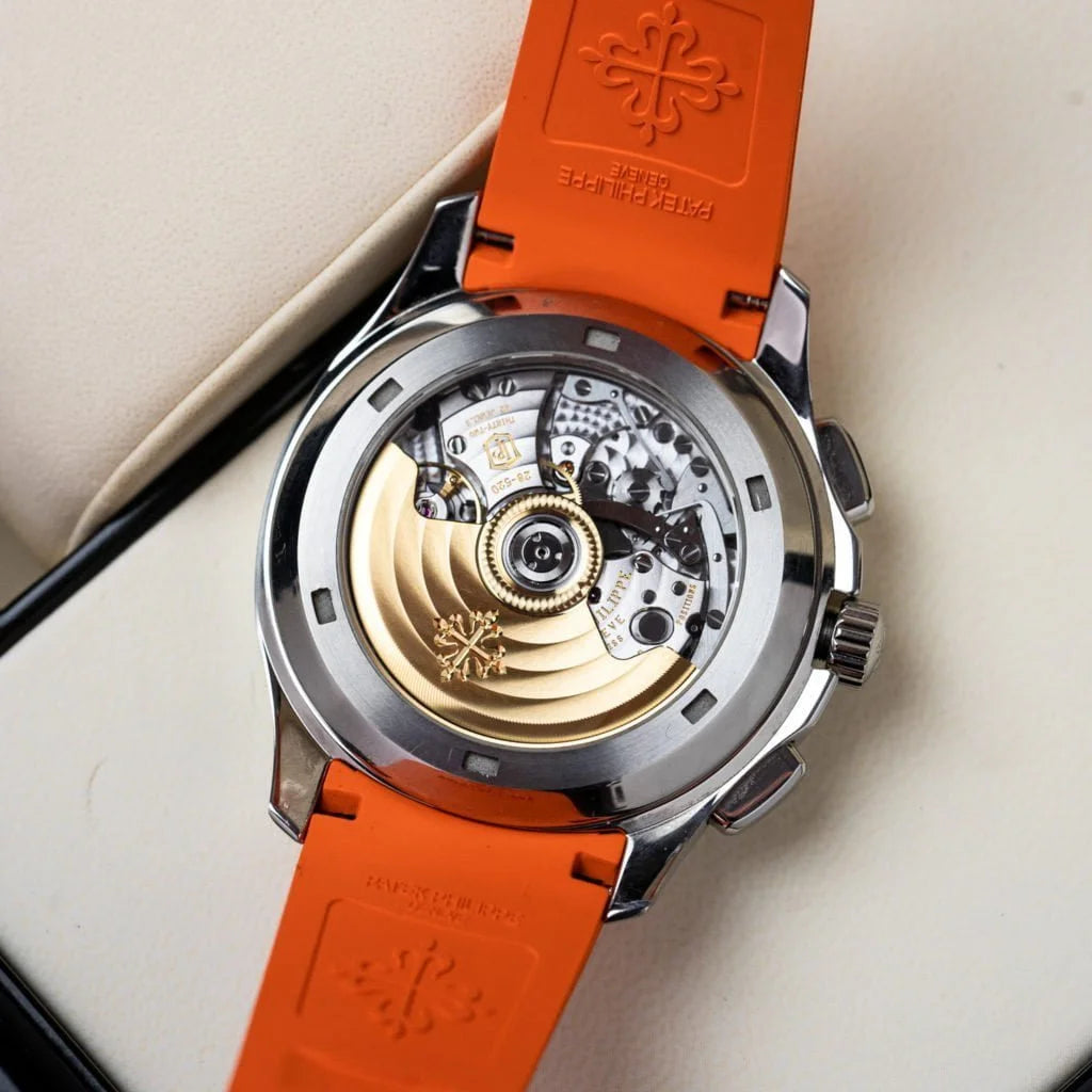 Patek Philippe Aquanaut Steel Orange Rubber Strap Mens Watch - Master Copy