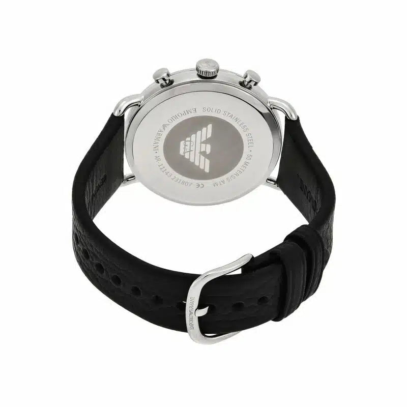 Emporio Armani Men's Chronograph Black Leather Watch AR11143 - Original