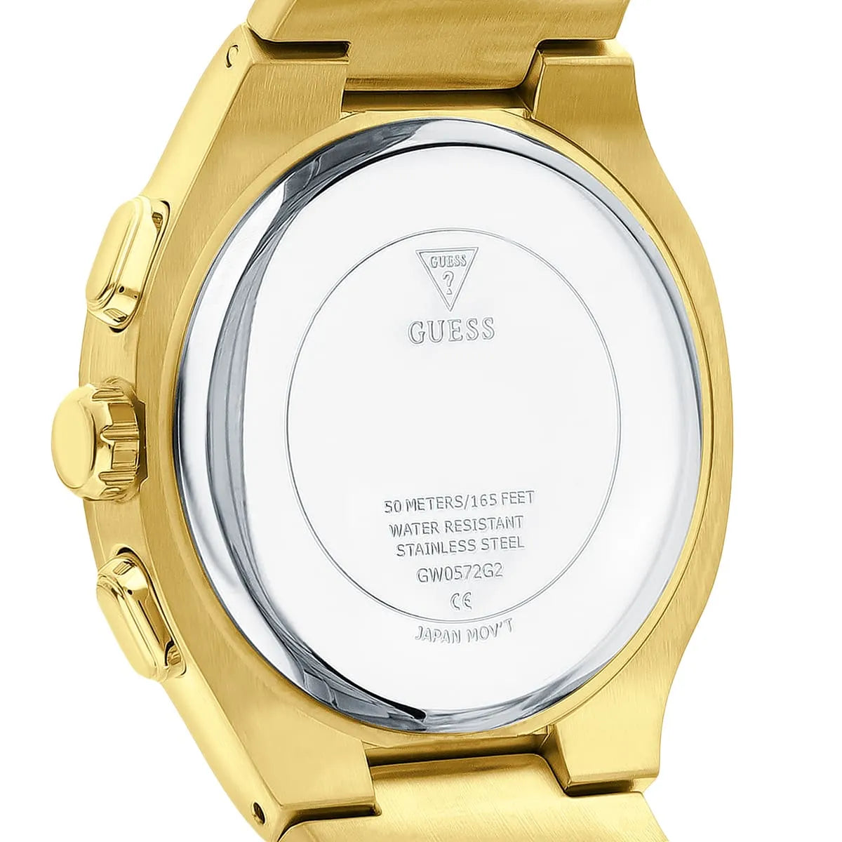 Guess Men's Watch Gold Tone Strap Black Dial Gold Tone Case GW0572G2