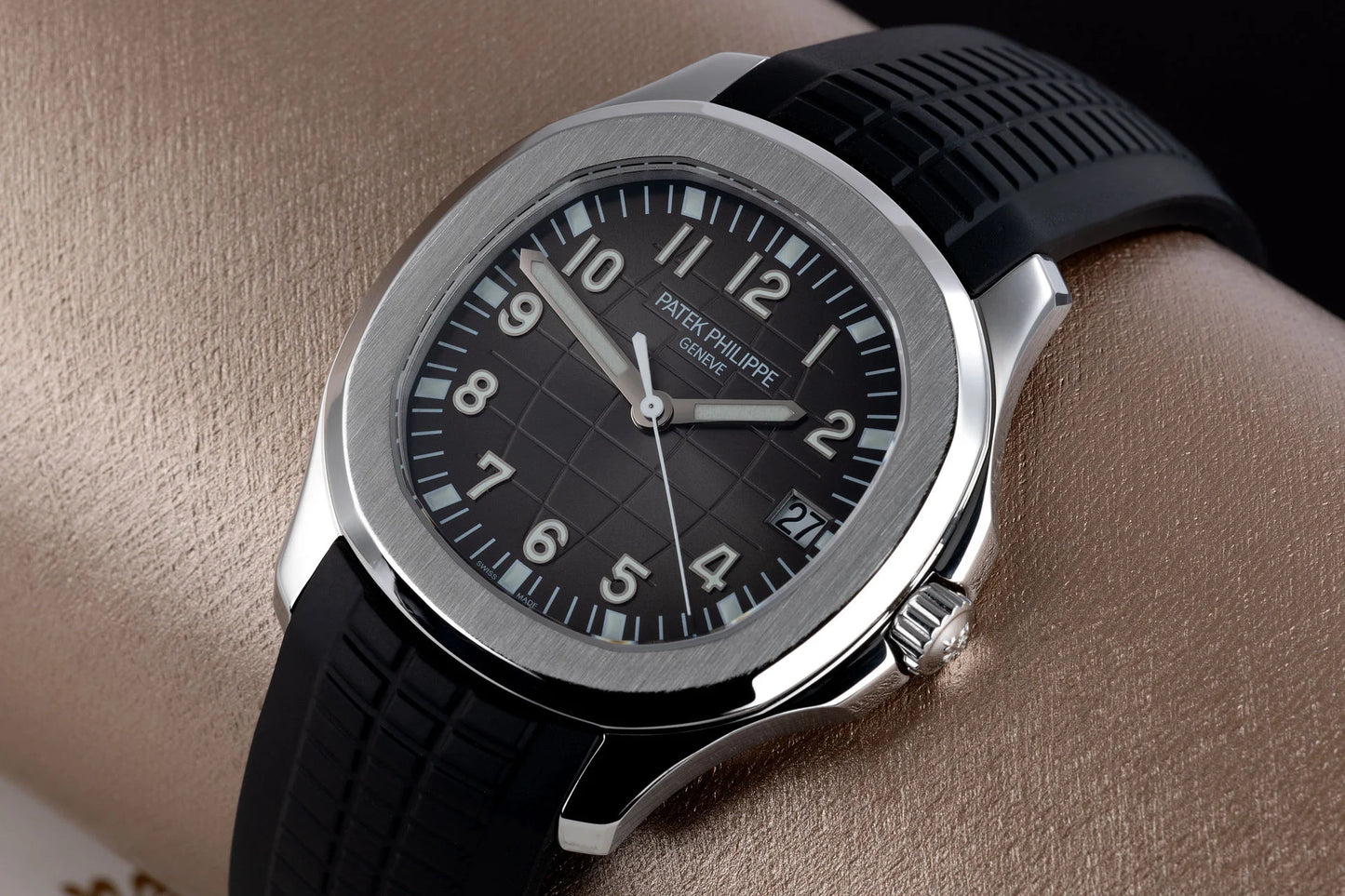 Patek Philippe Aquanaut Steel Black Rubber Strap Mens Watch - Master Copy