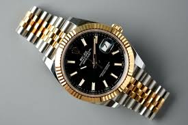 Rolex Datejust 41 Yellow Gold Two tone Black Dial - Master Copy