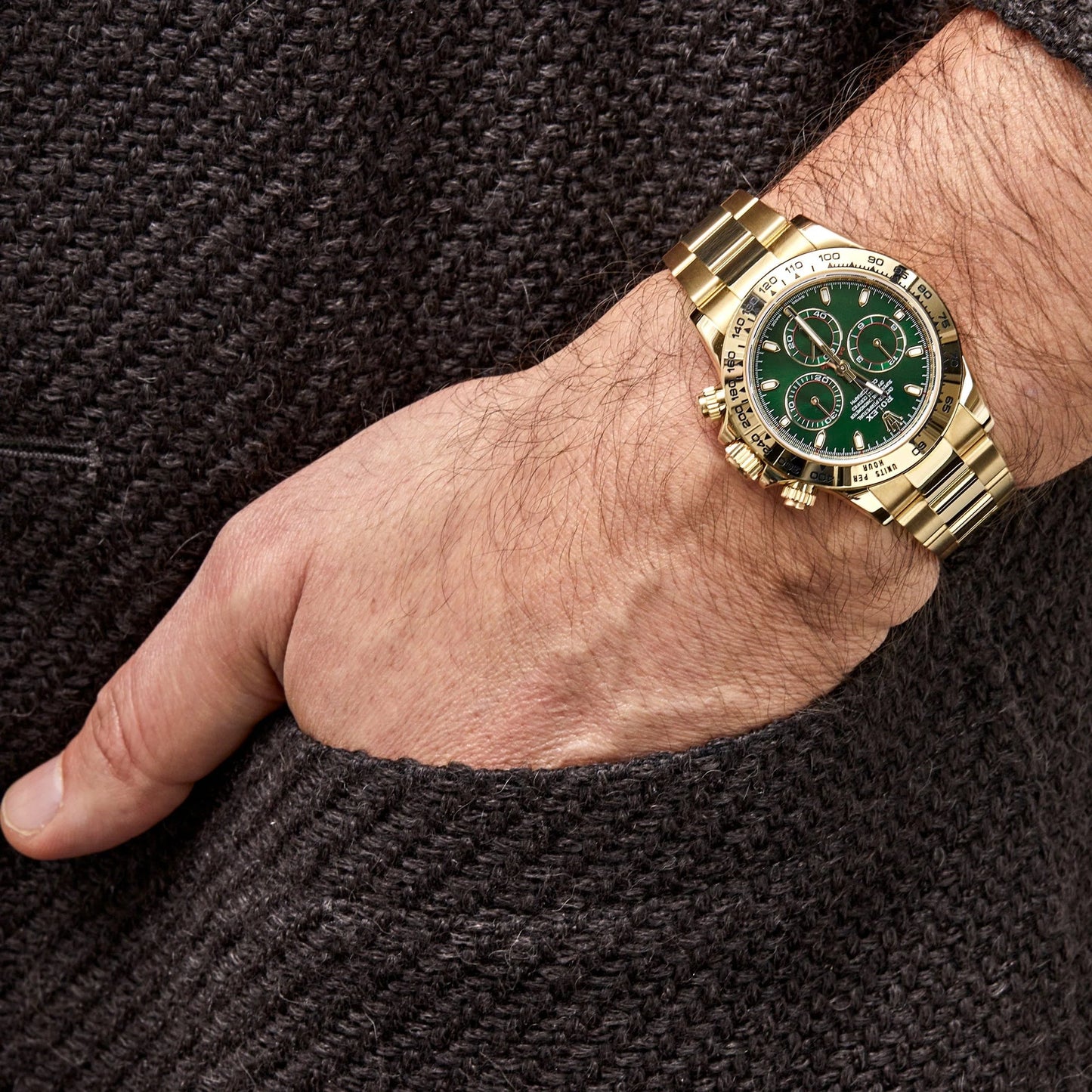 Rolex Daytona John Mayer Yellow Gold Green Dial - Master Copy