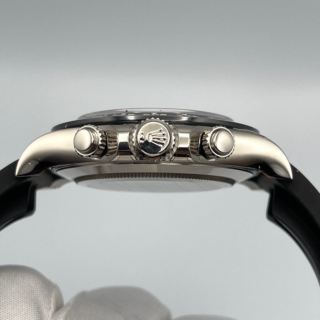 Rolex Daytona Black Diamond Dial With Rubber Strap - Master Copy