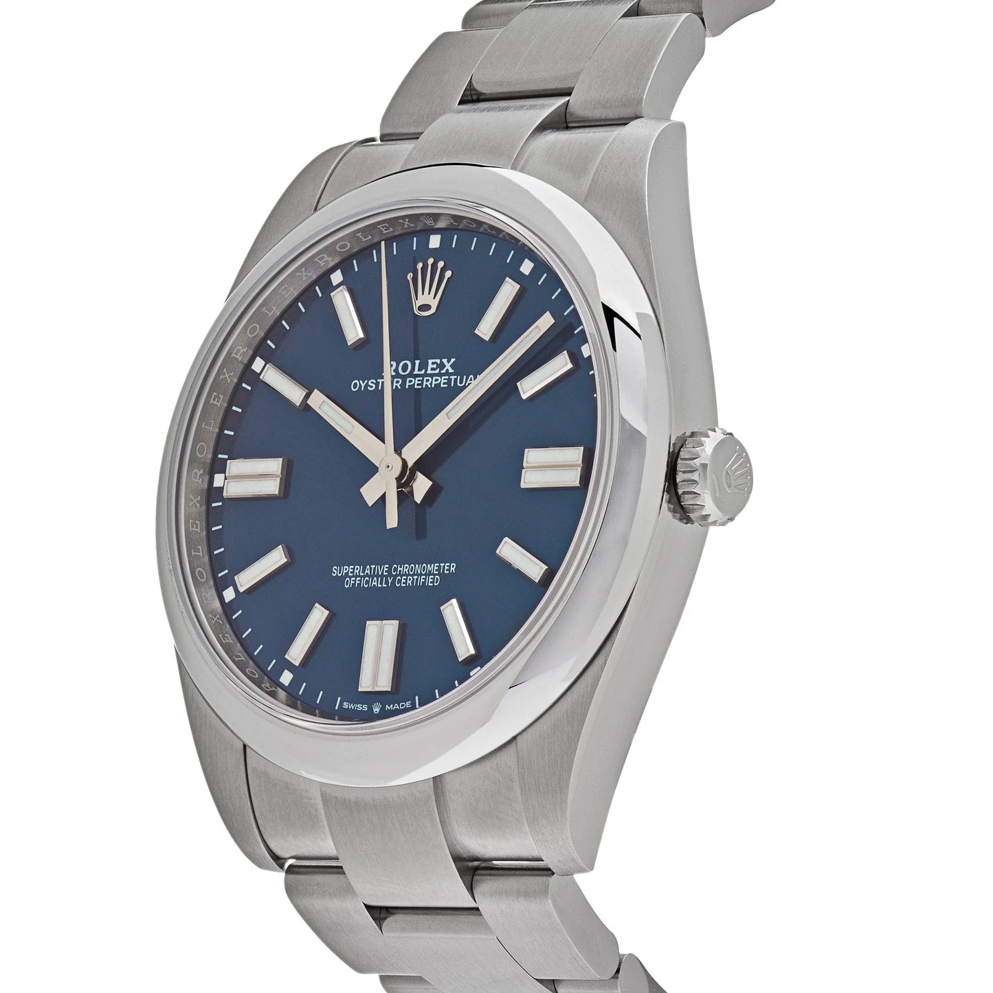 Rolex Oyster Perpetual Stainless Steel Bright Blue Dial - Master Copy