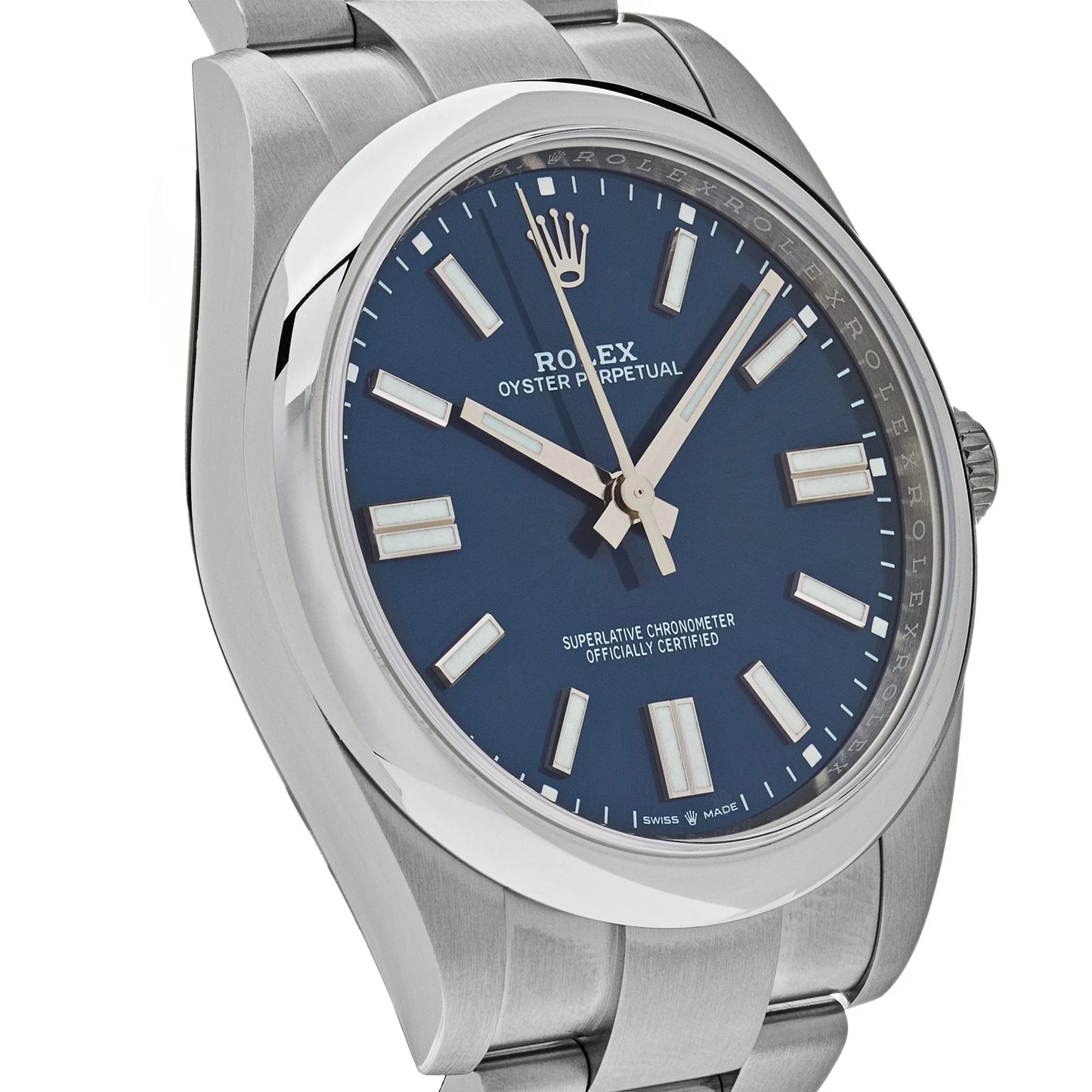 Rolex Oyster Perpetual Stainless Steel Bright Blue Dial - Master Copy