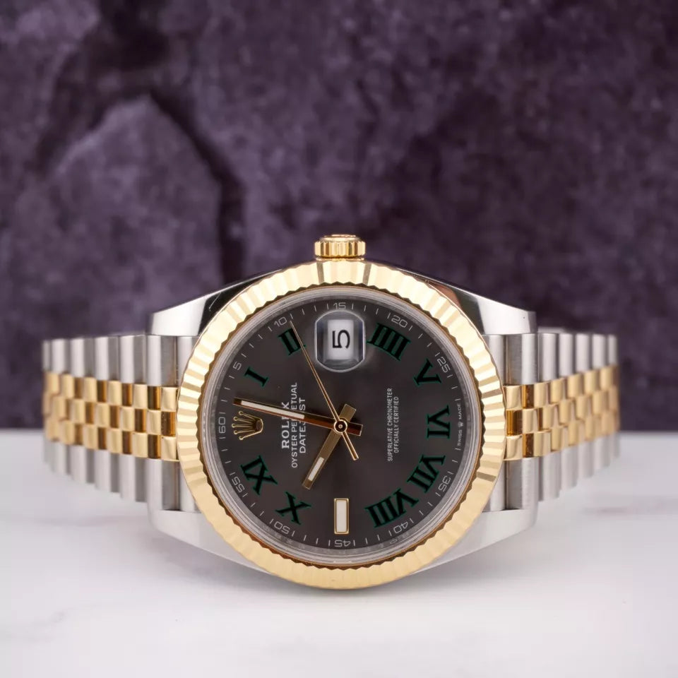 Rolex Datejust Yellow Gold & Steel Watch Fluted Jubilee - Master Copy