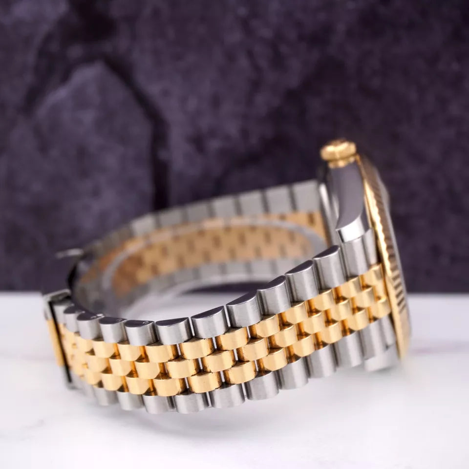 Rolex Datejust Yellow Gold & Steel Watch Fluted Jubilee - Master Copy