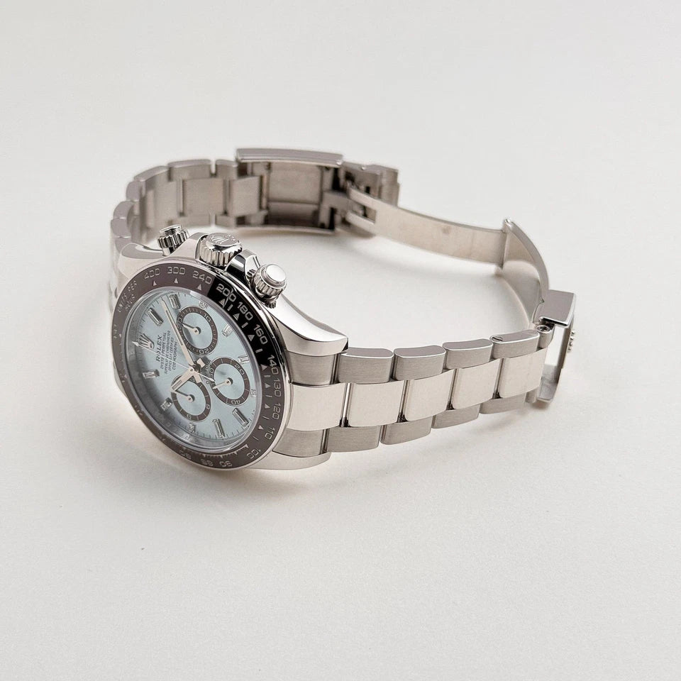 Rolex Daytona Platinum Ice Blue Baguette Dial (2024) - Master Copy