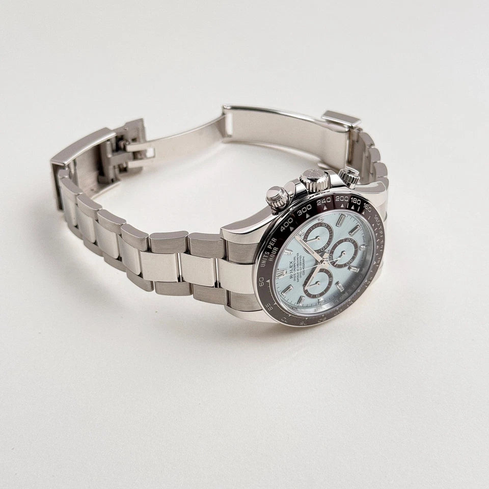 Rolex Daytona Platinum Ice Blue Baguette Dial (2024) - Master Copy