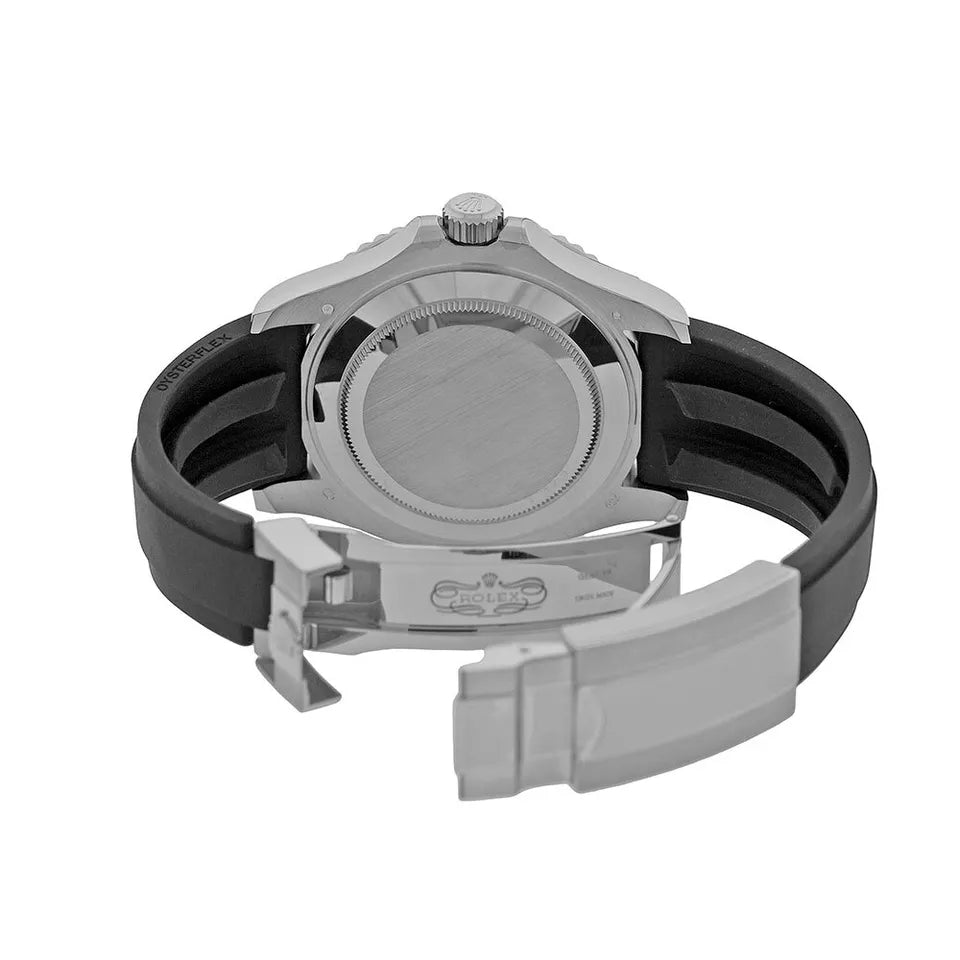 Rolex Yacht‑Master Silver Black Dial Oyster Rubber - Master Copy