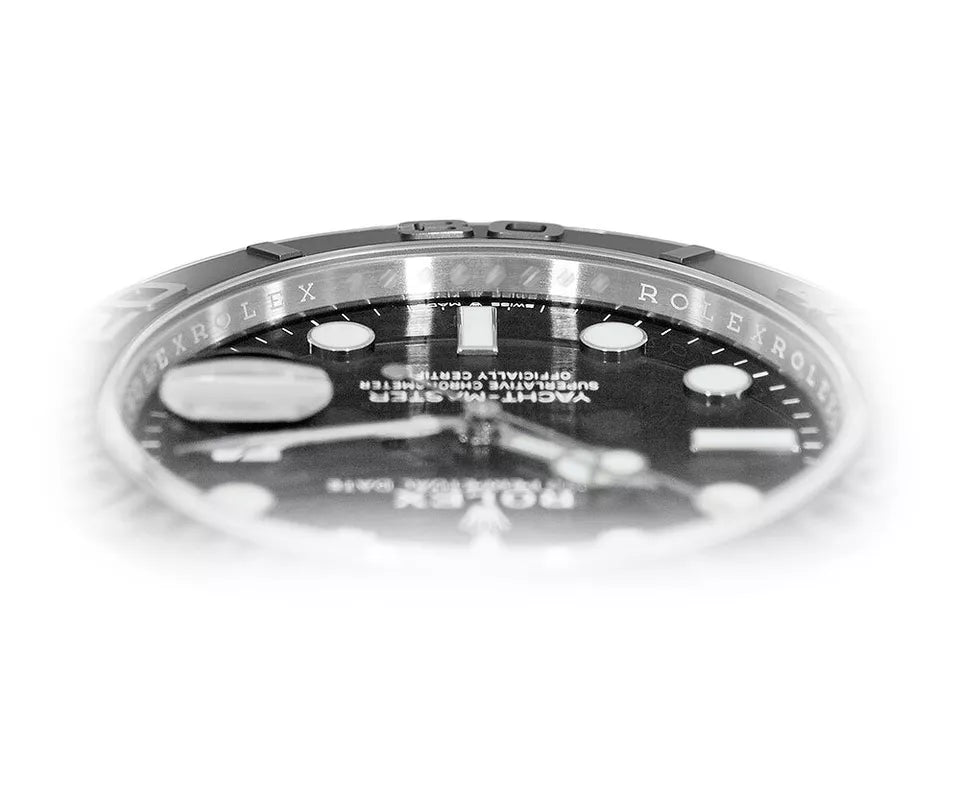 Rolex Yacht‑Master Silver Black Dial Oyster Rubber - Master Copy