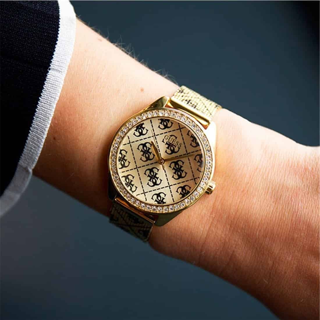 Guess Claudia Quartz Gold Dial Ladies Watch W1279L2 - Original