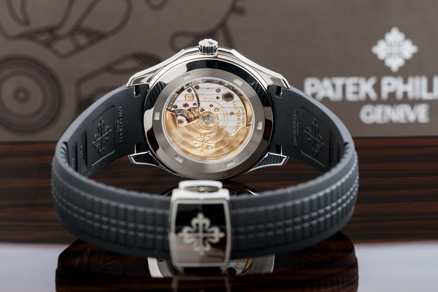 Patek Philippe Aquanaut Steel Black Rubber Strap Mens Watch - Master Copy